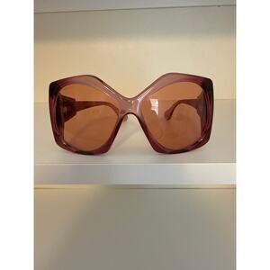 New Gucci Oversized Burgundy Gradient Sunglasses w/ Case & Dust Bag